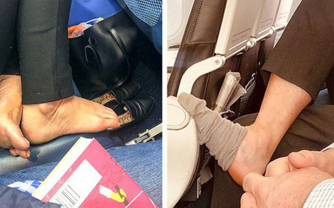 Không mang giày, dép trên máy bay được cho là hành động kém duyên khi du lịch